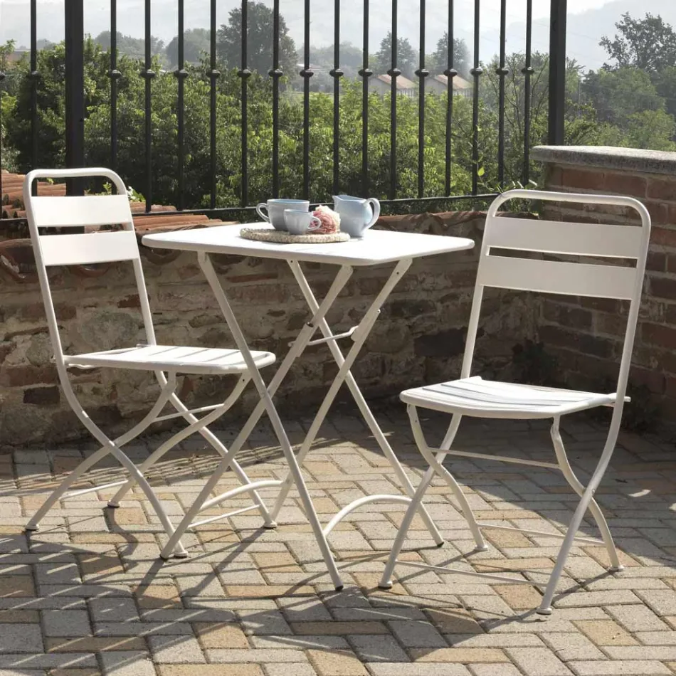 Silla de jardín plegable totalmente de metal - Cinta viadurini