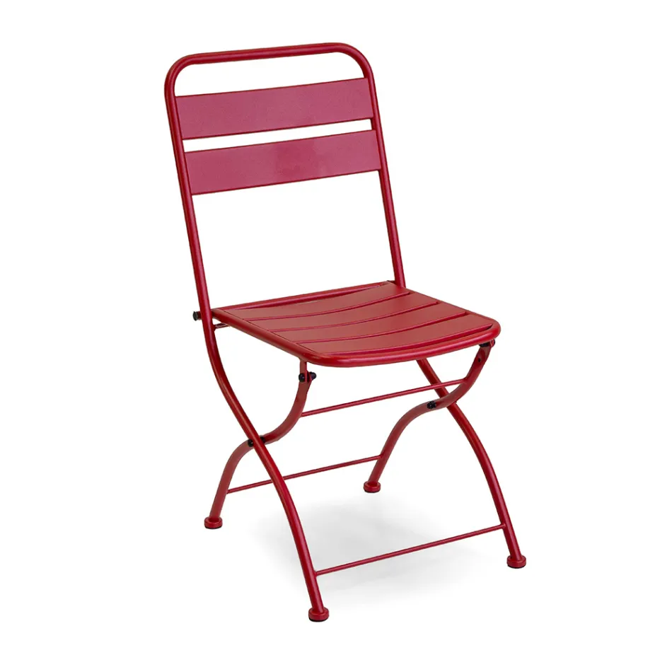 Silla de jardín plegable totalmente de metal - Cinta viadurini