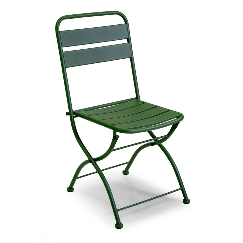 Silla de jardín plegable totalmente de metal - Cinta viadurini
