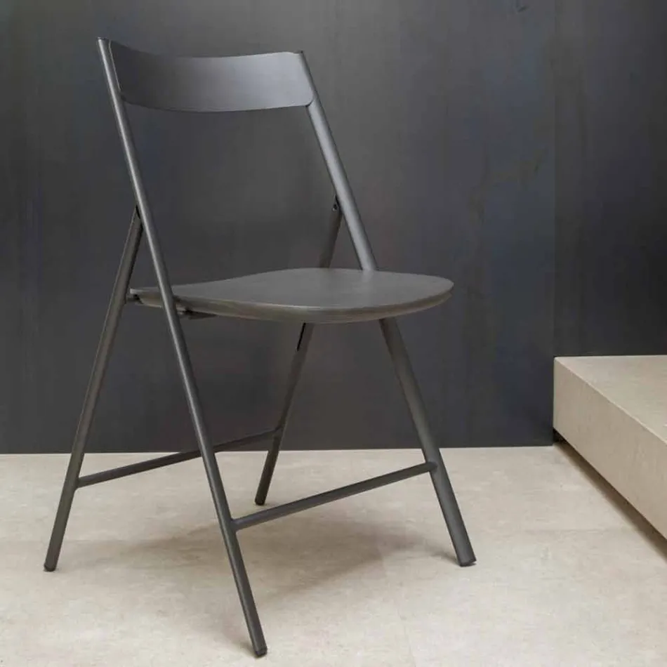 Silla plegable en metal y madera de roble 2 piezas Made in Italy - Roberta viadurini