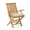Silla plegable de exterior en teca con reposabrazos – Yggdrasil