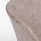 Silla Sillón en acero blanco o negro y cuero ecológico vintage - Gongo viadurini