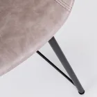Silla Sillón en acero blanco o negro y cuero ecológico vintage - Gongo viadurini