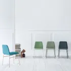 Silla de tela fina con base de metal Made in Italy, 2 piezas - Molde viadurini