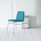 Silla de tela fina con base de metal Made in Italy, 2 piezas - Molde viadurini