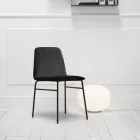 Silla de tela fina con base de metal Made in Italy, 2 piezas - Molde viadurini