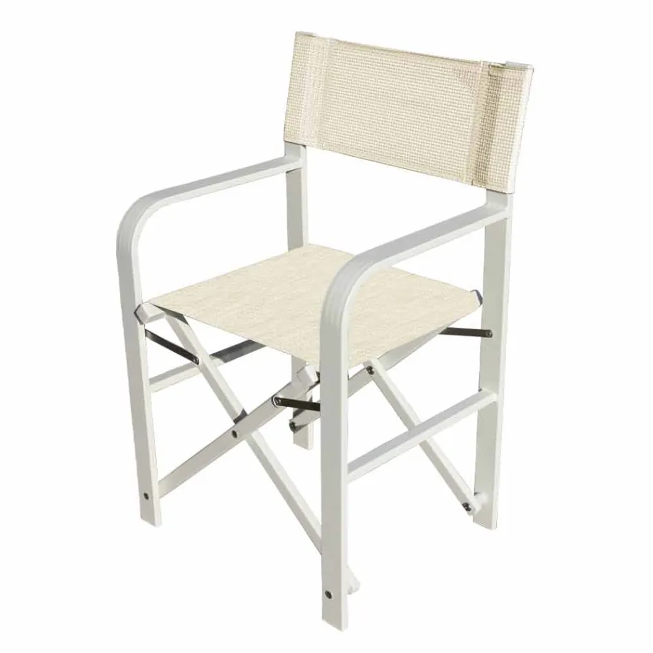 Silla de director plegable en lienzo Made in Italy, 2 piezas - Susy viadurini