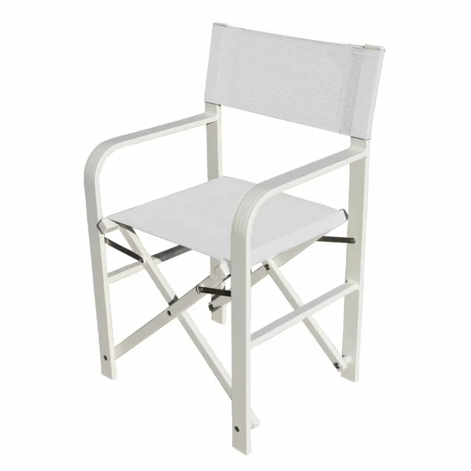 Silla de director plegable en lienzo Made in Italy, 2 piezas - Susy viadurini