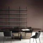 Silla de comedor con asiento tapizado en cuero Made in Italy - Giulia viadurini