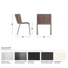 Silla de comedor con asiento tapizado en cuero Made in Italy - Giulia viadurini