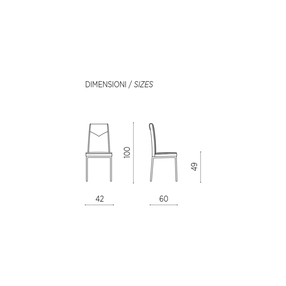 Silla de comedor de 2 piezas tapizada en piel sintética martillada - Robocop viadurini