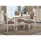 Silla de Comedor en Madera Blanca y Tela Made in Italy - Majesty viadurini