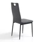 Silla de comedor en cuero sintético envejecido 4 piezas - Cassandra viadurini