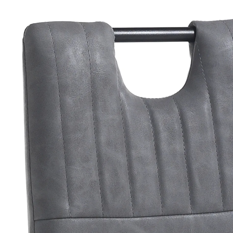 Silla de comedor en cuero sintético envejecido 4 piezas - Cassandra viadurini