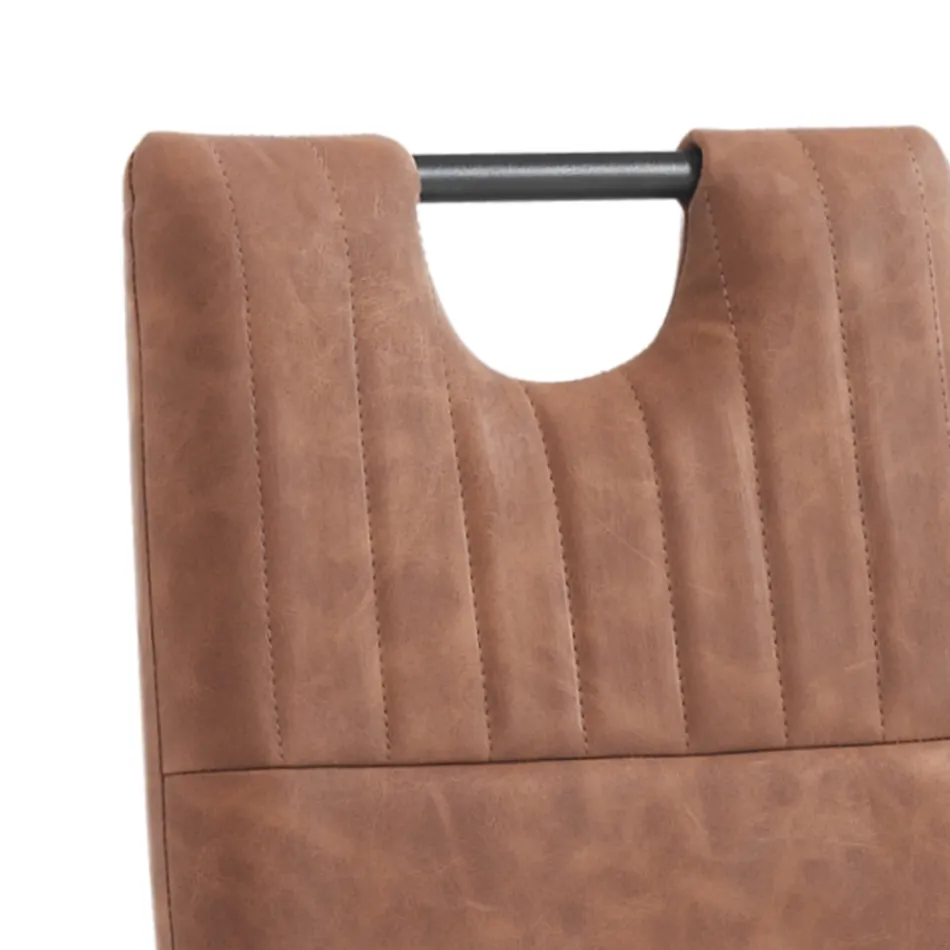 Silla de comedor en cuero sintético envejecido 4 piezas - Cassandra viadurini