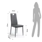 Silla de comedor en cuero sintético envejecido 4 piezas - Cassandra viadurini