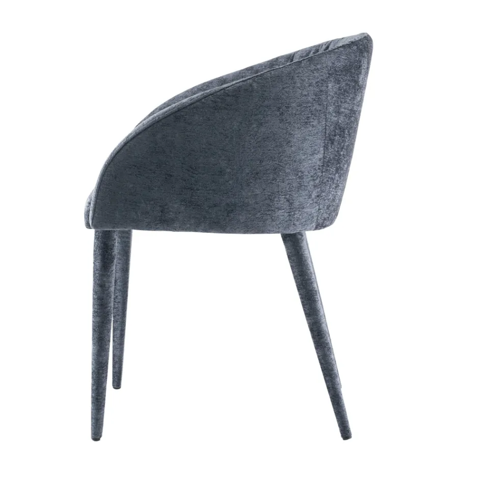 Silla de Comedor Tapizada en Tela Made in Italy 4 Piezas - Tagata viadurini