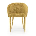 Silla de Comedor Tapizada en Tela Made in Italy 4 Piezas - Tagata viadurini