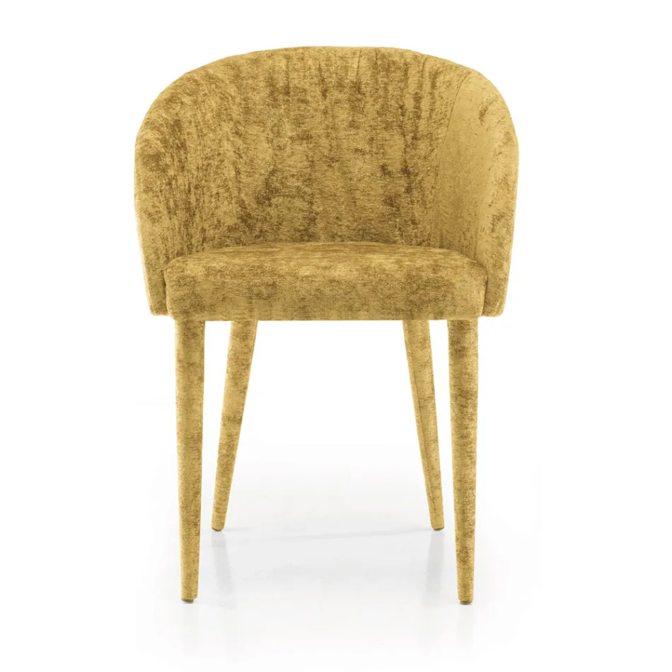 Silla de Comedor Tapizada en Tela Made in Italy 4 Piezas - Tagata viadurini