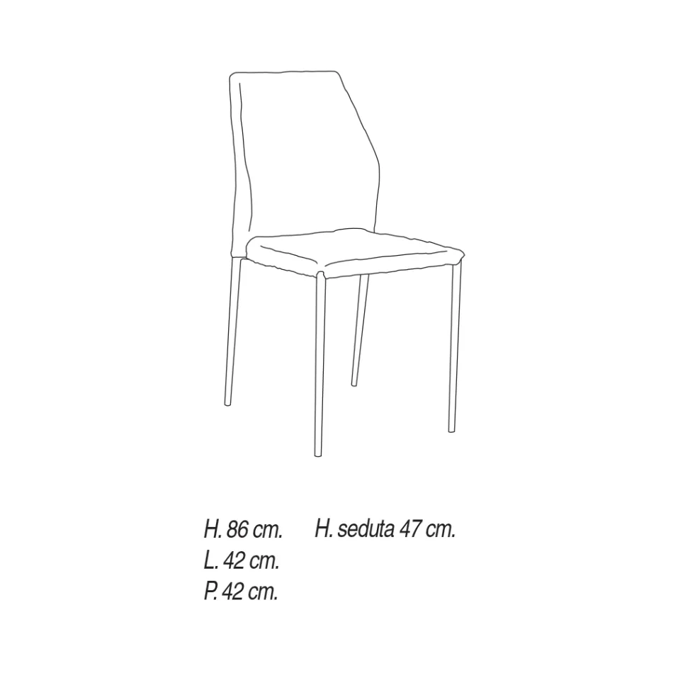 Silla de Comedor Sentado en Microfibra Made in Italy, 2 Piezas - Camelia viadurini