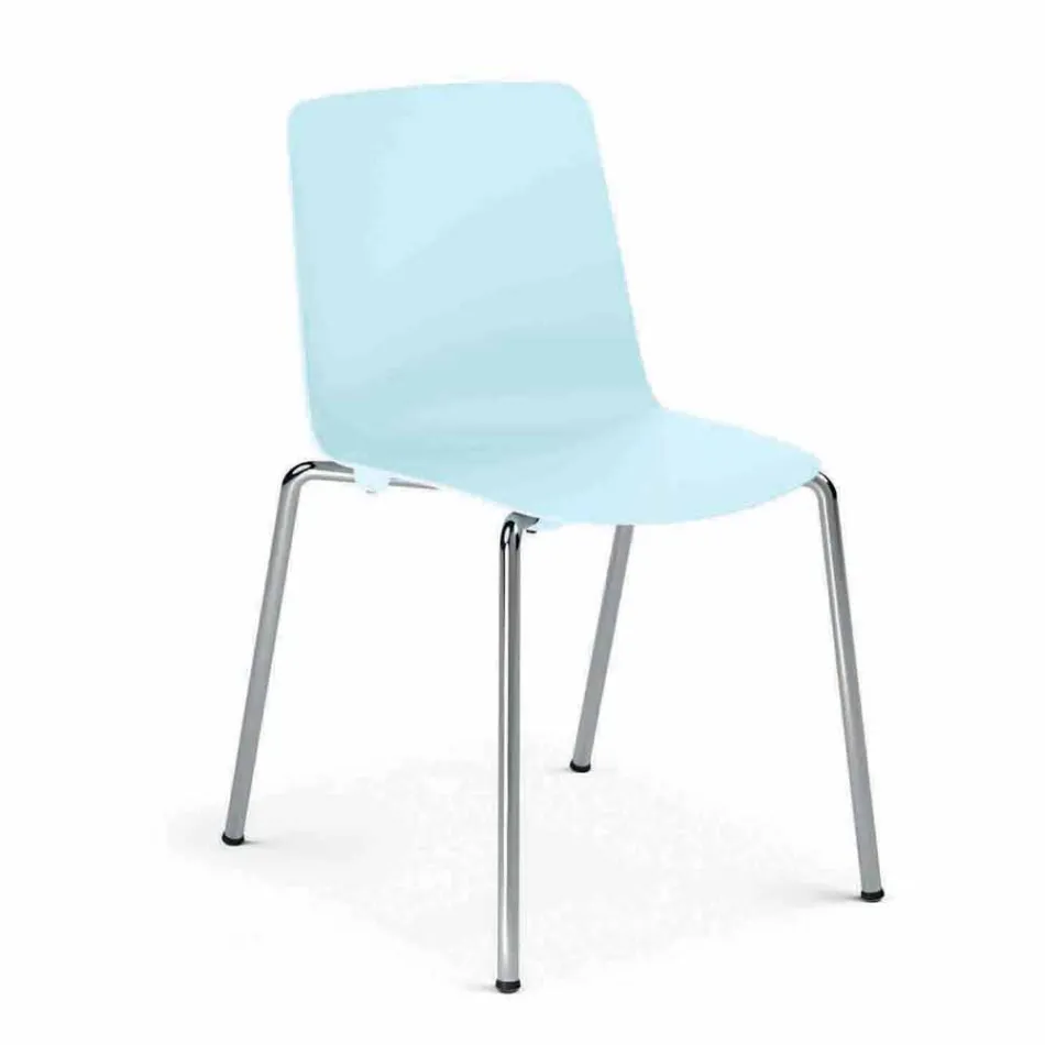 Silla de comedor de metal y polipropileno Made in Italy, 4 piezas - Carlita viadurini