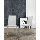 Silla de salón apilable, acolchada y tapizada en ecopiel - Monamour viadurini