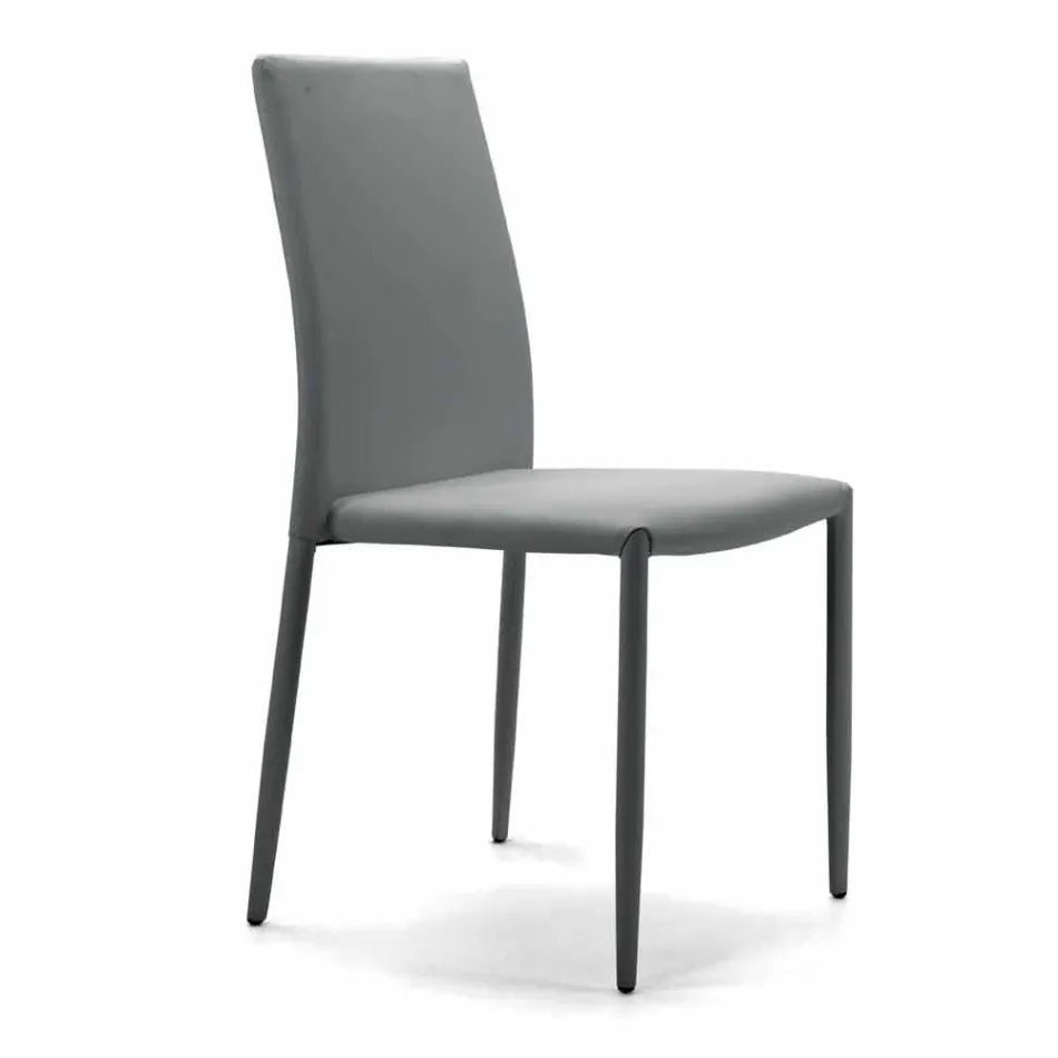 Silla de salón apilable, acolchada y tapizada en ecopiel - Monamour viadurini