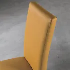 Silla de salón en madera y diseño de asiento de cuero ecológico Made in Italy - Agostina viadurini