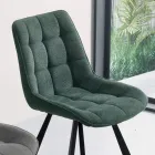 Silla de salón en tela tapizada estampada a cuadros de 4 piezas - Raggia viadurini