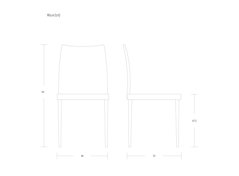 Silla de salón moderna de metal y cuero ecológico 2 piezas Made in Italy - Dorien viadurini