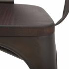 Silla de estilo industrial de diseño moderno en hierro y madera, 2 piezas - Delia viadurini