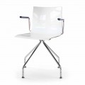 Silla de oficina con reposabrazos de acero y diseño de asiento reciclado de colores - Verenza