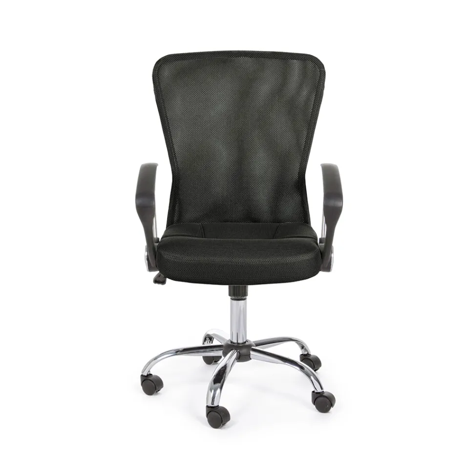 Silla de oficina con reposabrazos en acero y poliéster coloreado - Barberina viadurini