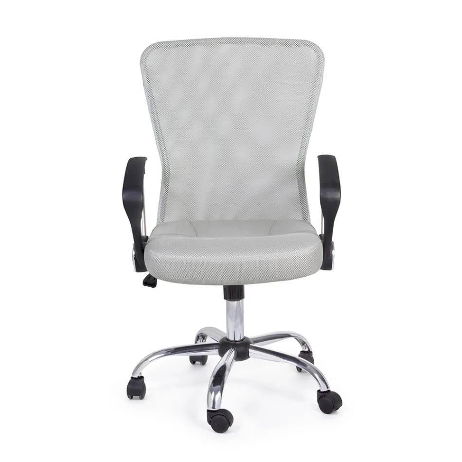 Silla de oficina con reposabrazos en acero y poliéster coloreado - Barberina viadurini