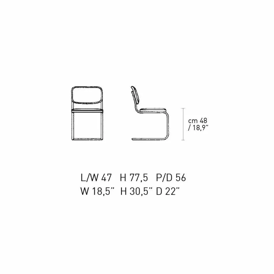 Silla de oficina en cuero con estructura en acero cromado Made in Italy - Octant viadurini