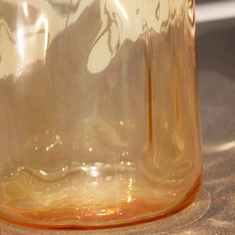 lámpara de mesa Selene Bossa Nova Ø10 H 26cm en ámbar vidrio soplado viadurini