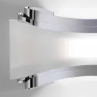 Selene jónica apliques de acero y vidrio 32x10 H16cm hacen en Italia viadurini