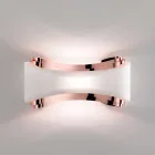 Selene jónica apliques de acero y vidrio 32x10 H16cm hacen en Italia viadurini