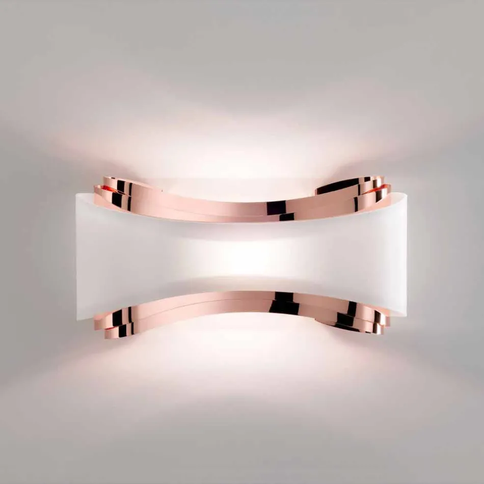 Selene jónica apliques de acero y vidrio 32x10 H16cm hacen en Italia viadurini