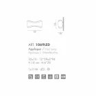 Selene jónica apliques de acero y vidrio 32x10 H16cm hacen en Italia viadurini