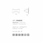 Selene jónica acero applique y hecho a mano de vidrio 43x12 H 20cm viadurini