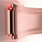 lámpara Selene Ionic pared hecha en Italia, 30x10 H16cm, vidrio y acero viadurini