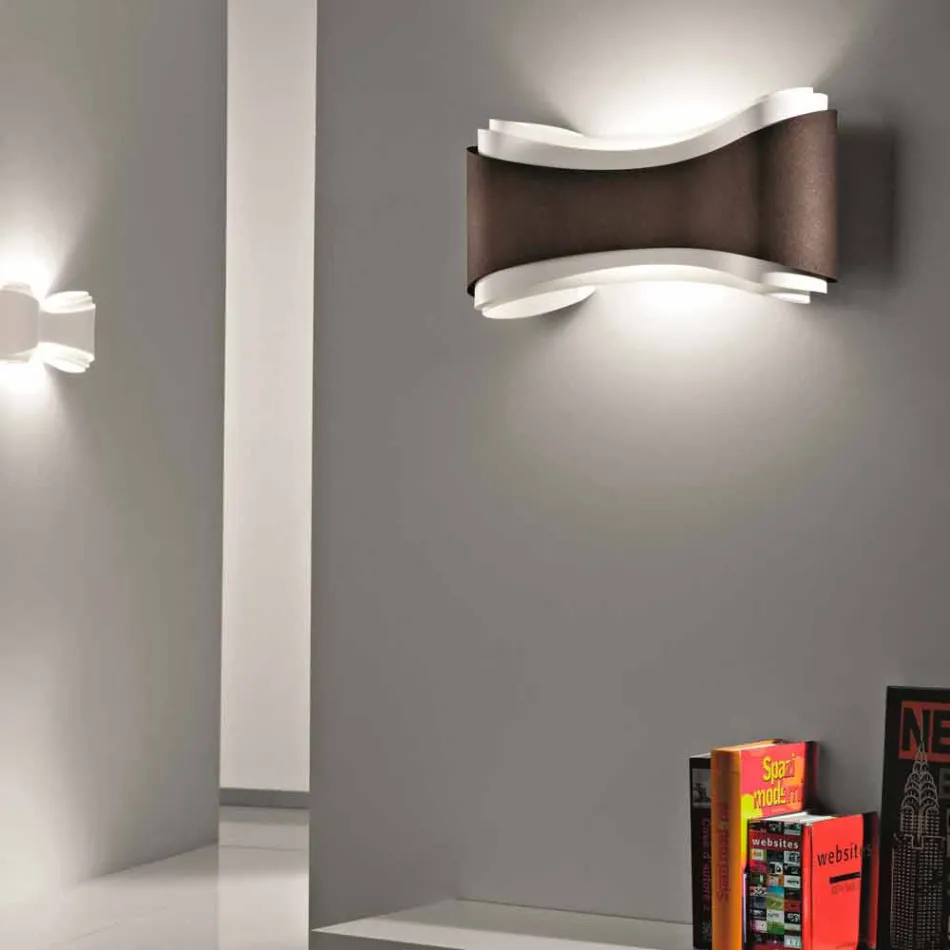 lámpara de pared Selene Ionic hecho en Italia, 40x12H20cm, acero y vidrio viadurini