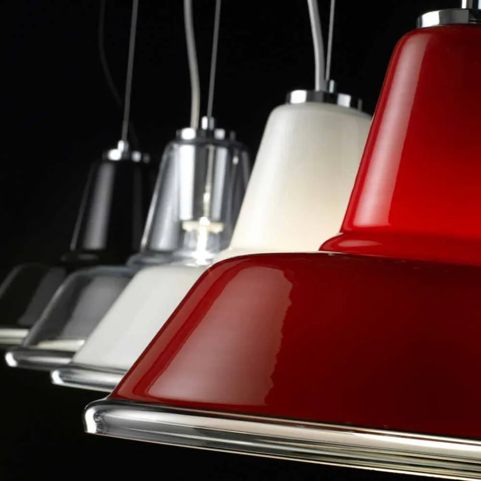 lámpara de suspensión Selene Lampara soplado Ø37 H 24/140 vidrio cm viadurini