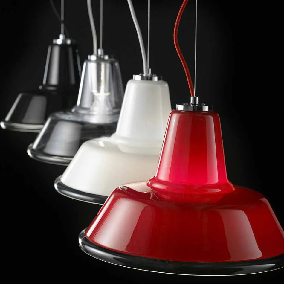 lámpara de suspensión Selene Lampara soplado Ø37 H 24/140 vidrio cm viadurini