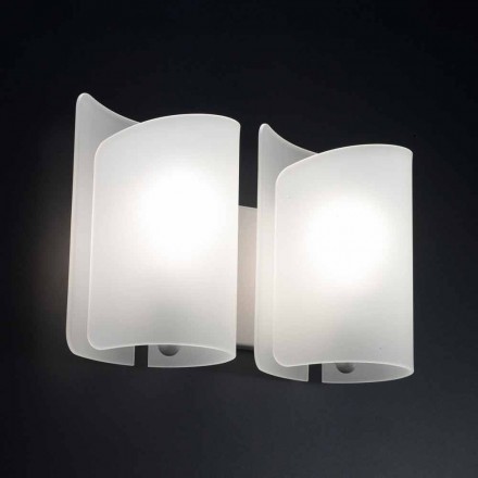 Selene Papiro apliques de raso 34x14 cristal H25cm Made in Italy viadurini