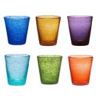 Juego de 12 vasos de vidrio soplado de colores con un diseño moderno - Pumba viadurini