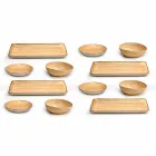 Service 12 Placas rectangulares y redondas de gres de colores, diseño moderno - Simba viadurini