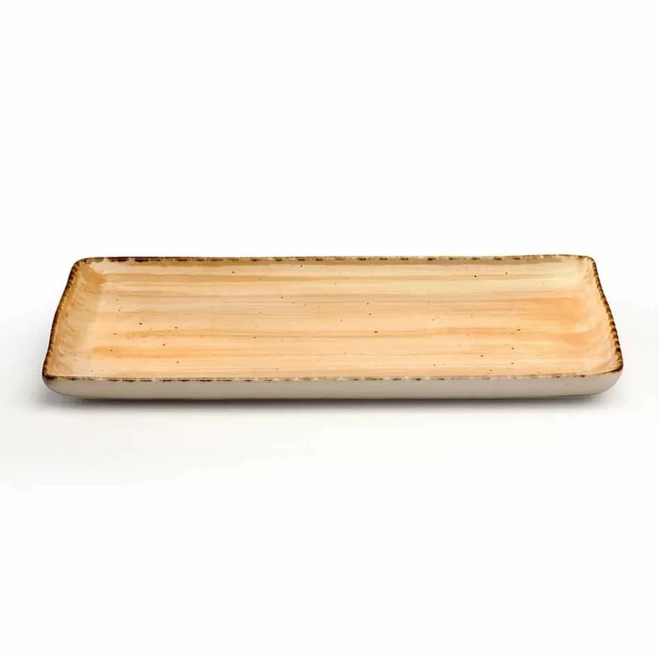 Servicio 12 Placas Rectangulares y Redondas de Diseño Moderno en Gres - Simba viadurini