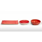 Servicio 12 Placas Rectangulares y Redondas de Diseño Moderno en Gres - Simba viadurini